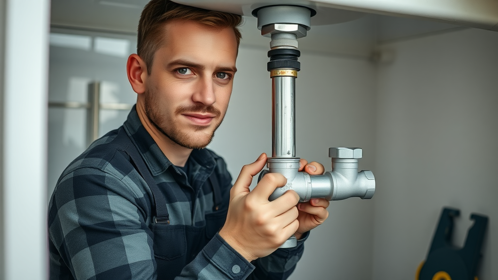 Man fixing plumbing
