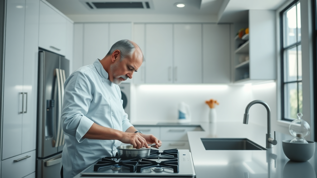 man cooking in kitchen